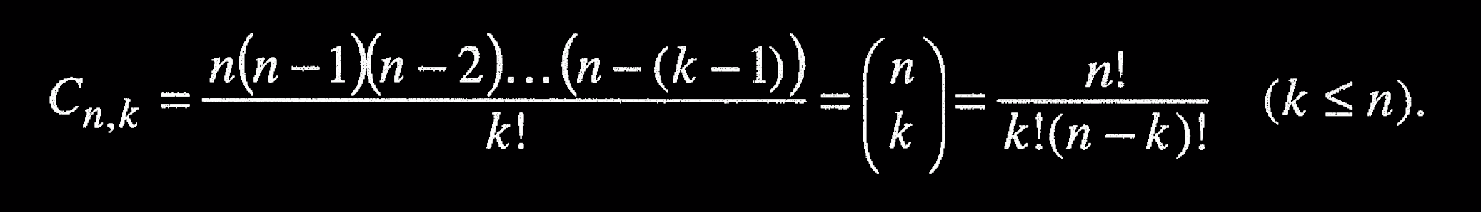 Combination formula