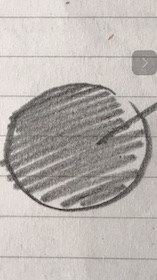 Drawing of black circle, zooming out of immersed state of mind