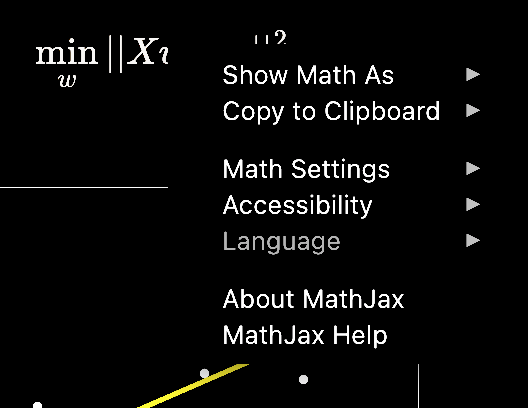 Context menu of MathJax on scikit-learn docs