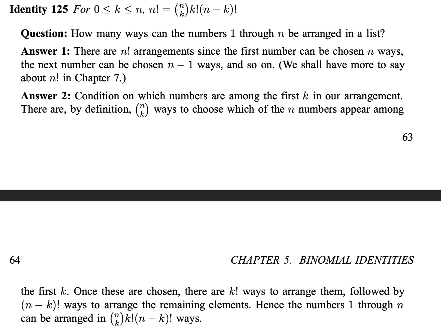 Notation of combinatorial rephrasing of n!, and its description