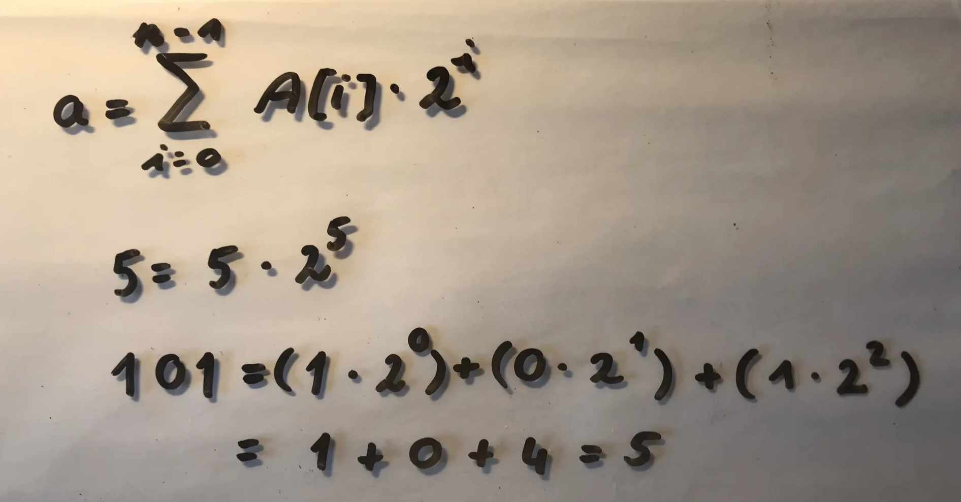 Testing the formula of  with plugging in 5, and 101