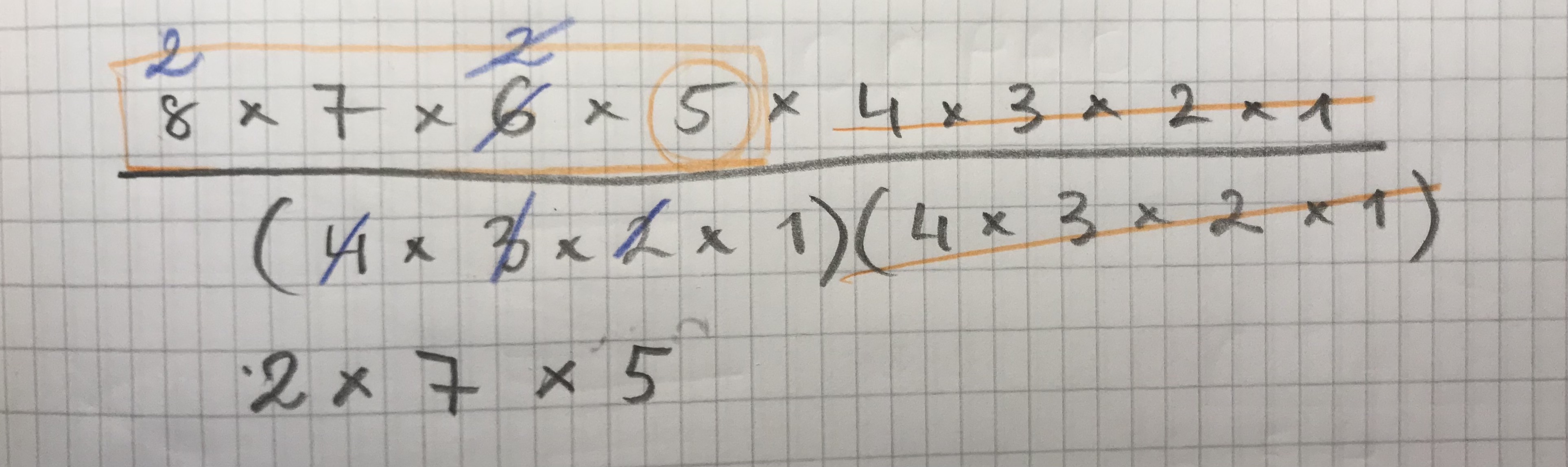 Current calculation method I use, crossing multiples in the fractions